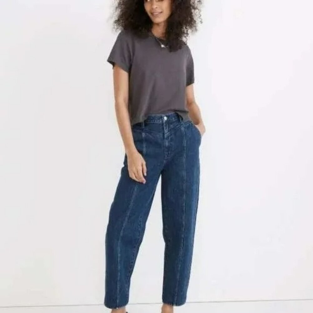 Madewell Balloon Jeans Womens 32 High Rise Relaxed Fit Cotton Denim Blue
